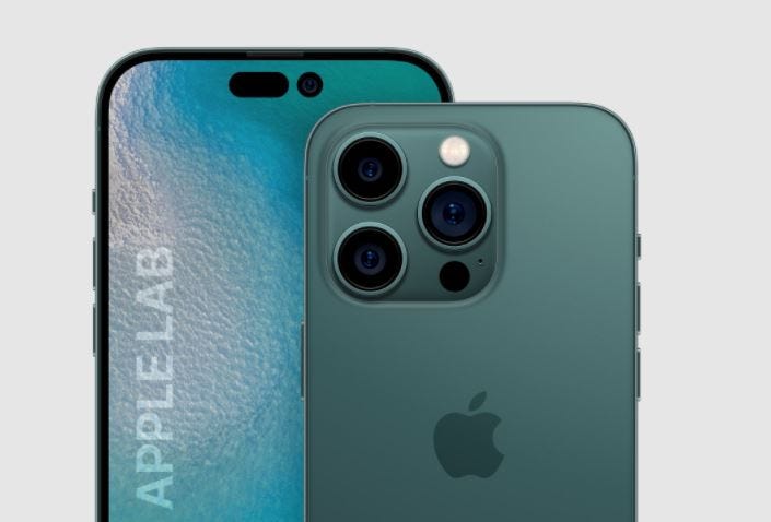 Close-up of the iPhone 14 camera design