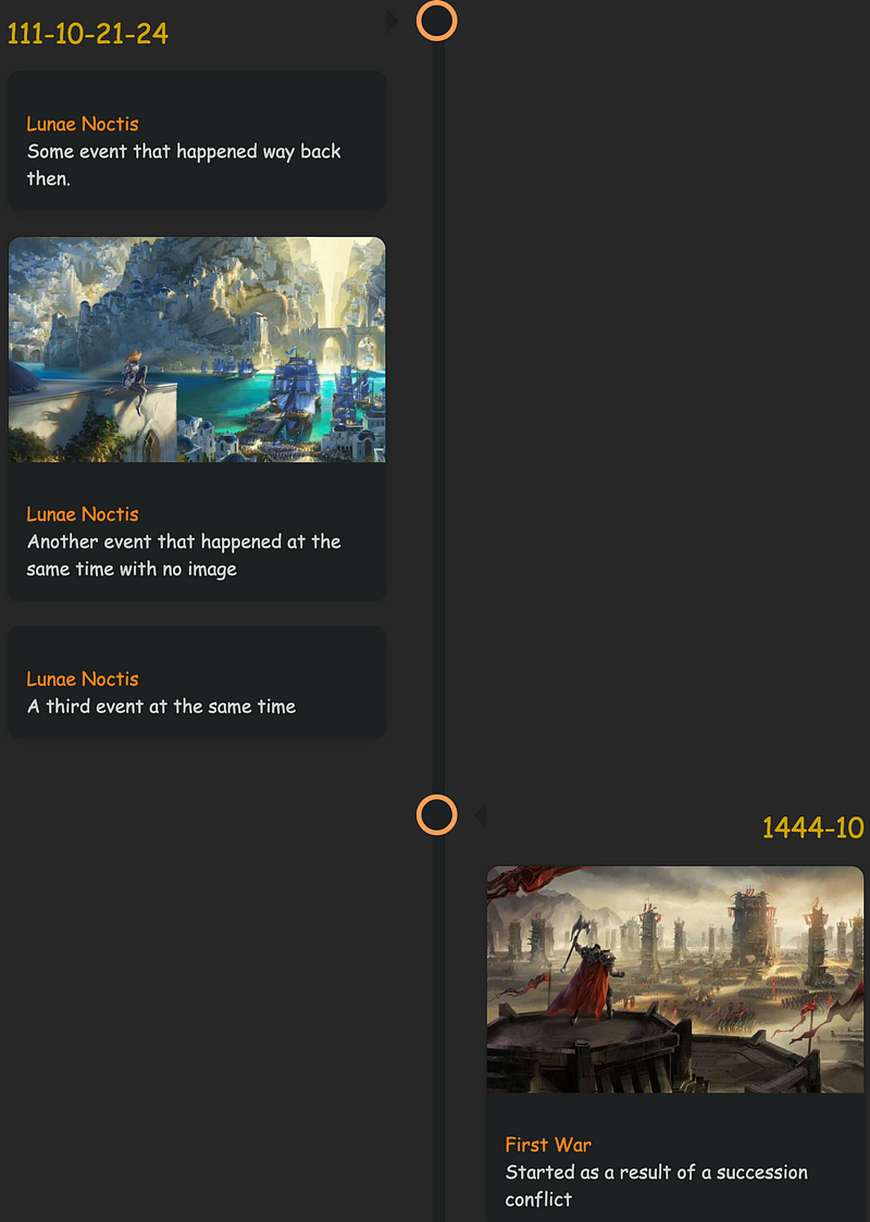 Vertical example of revamped Timelines