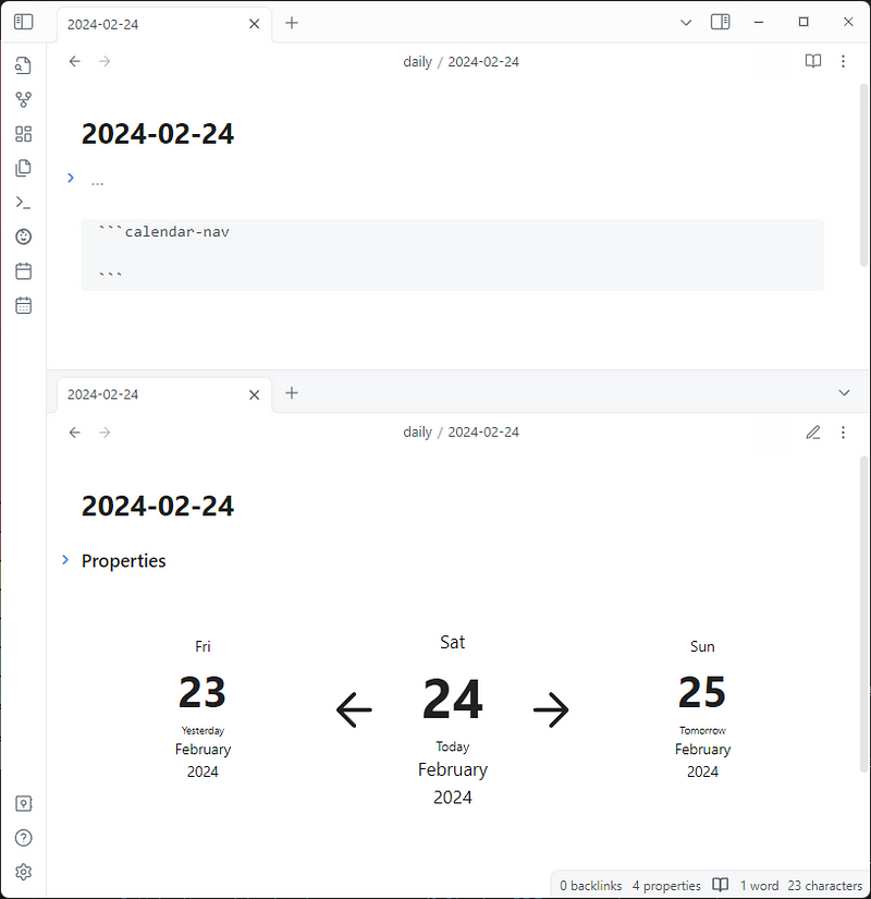 Journals management interface