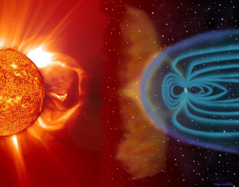 Illustration of Earth's magnetic field dynamics