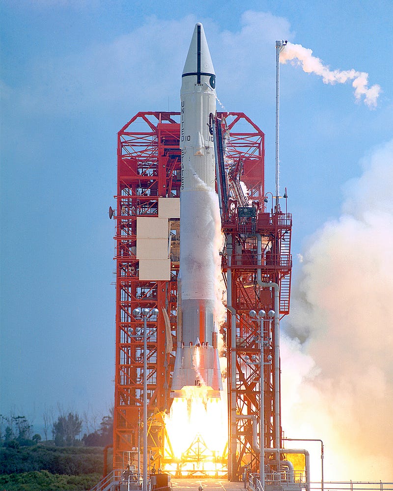 Centaur rocket during the Surveyor 1 launch