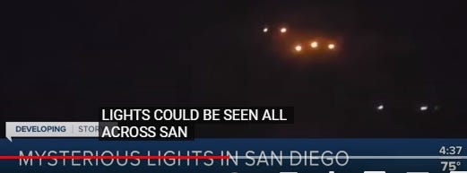 Recent sightings of lights in the San Diego sky