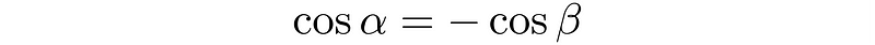 Relationship between cosine values