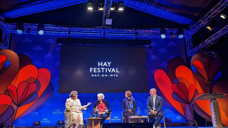 Hay Festival showcasing colorful tents and attendees