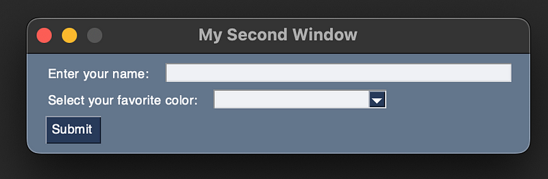 Image showing user input fields in a PySimpleGUI application.