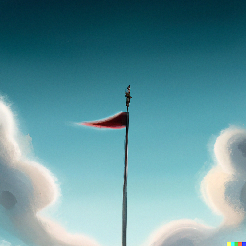 A digital illustration depicting a person high above, symbolizing feelings of inadequacy.