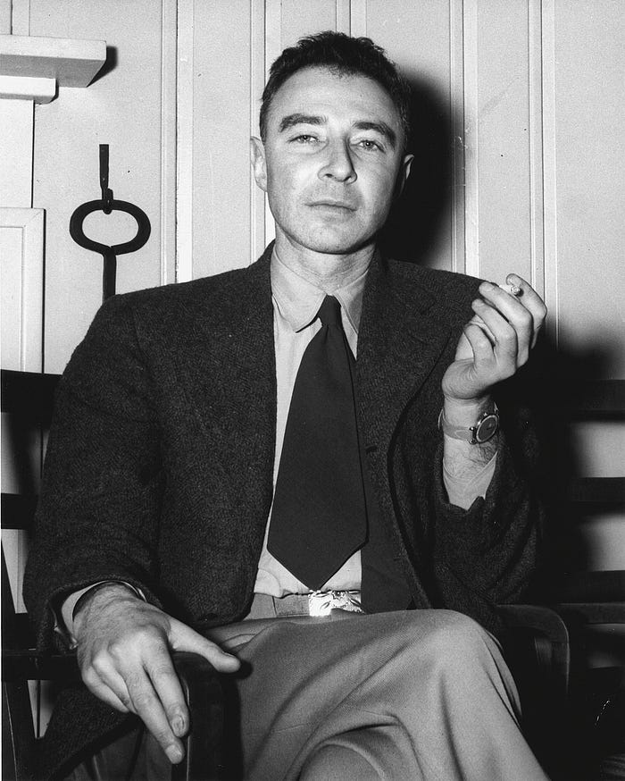 Oppenheimer overseeing the Trinity Test in New Mexico