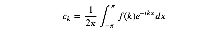 Integral formula for calculating Fourier coefficients