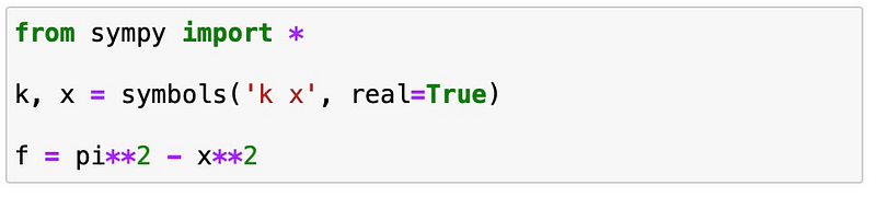 Defining symbols in Sympy