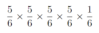 Visualizing the probability of rolling a six