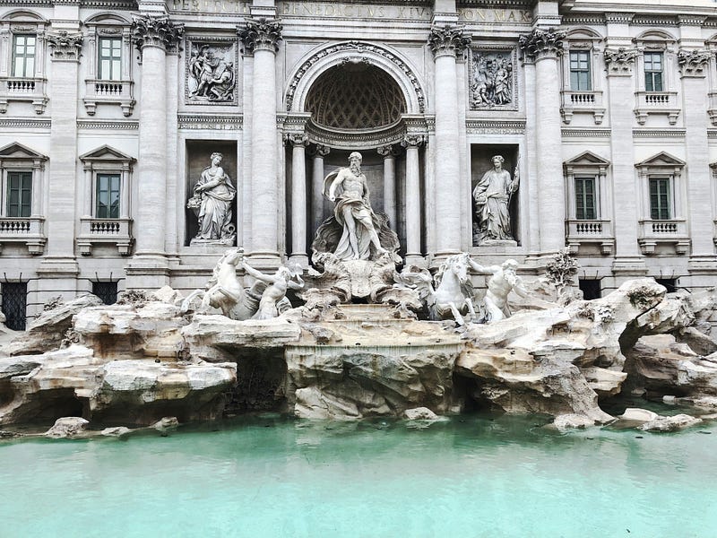 The iconic Fontana di Trevi, a symbol of wishing wells