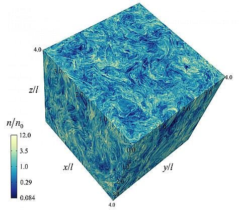 Simulation of density variations around black holes