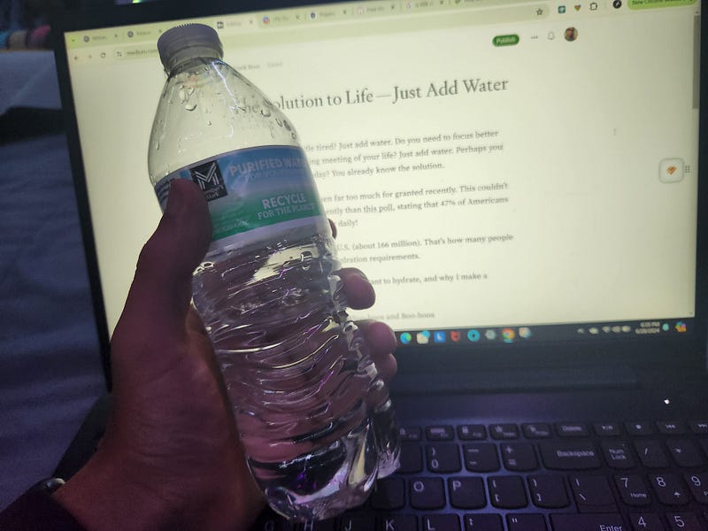 Refreshing water in a glass